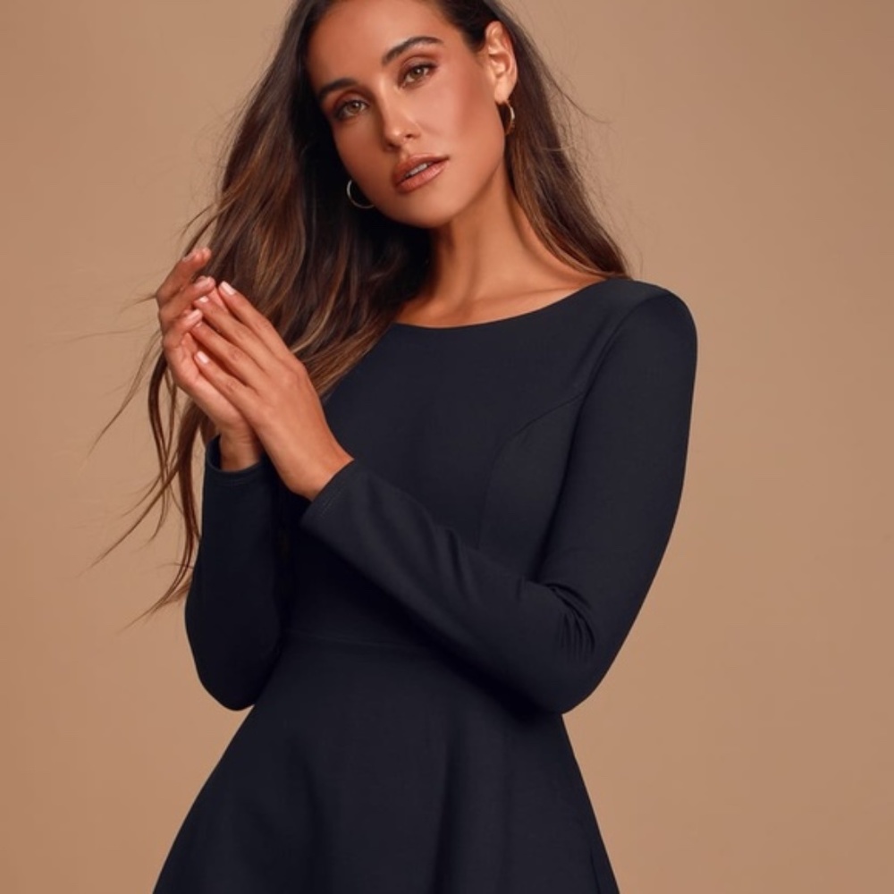 LuLu's Dress Fit & Flare Royal Blue Medium - Picture 14 of 14